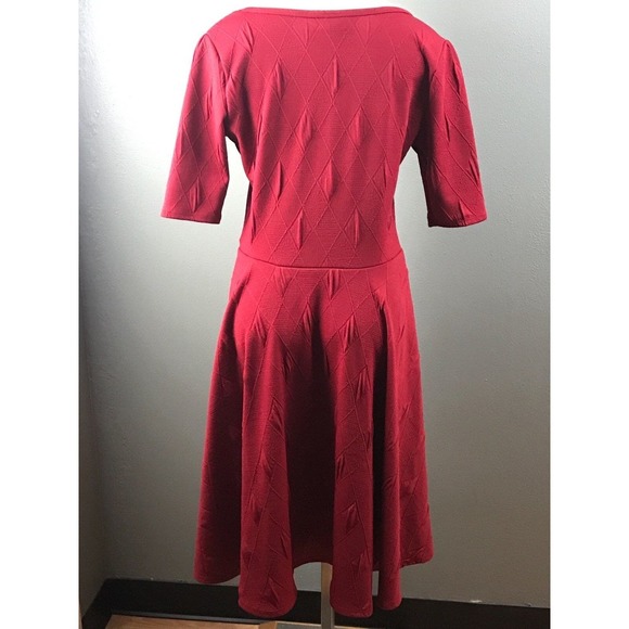 Womens Large Lularoe Dress Simply Comfortable Red Diamond Pattern - Picture 2 of 6